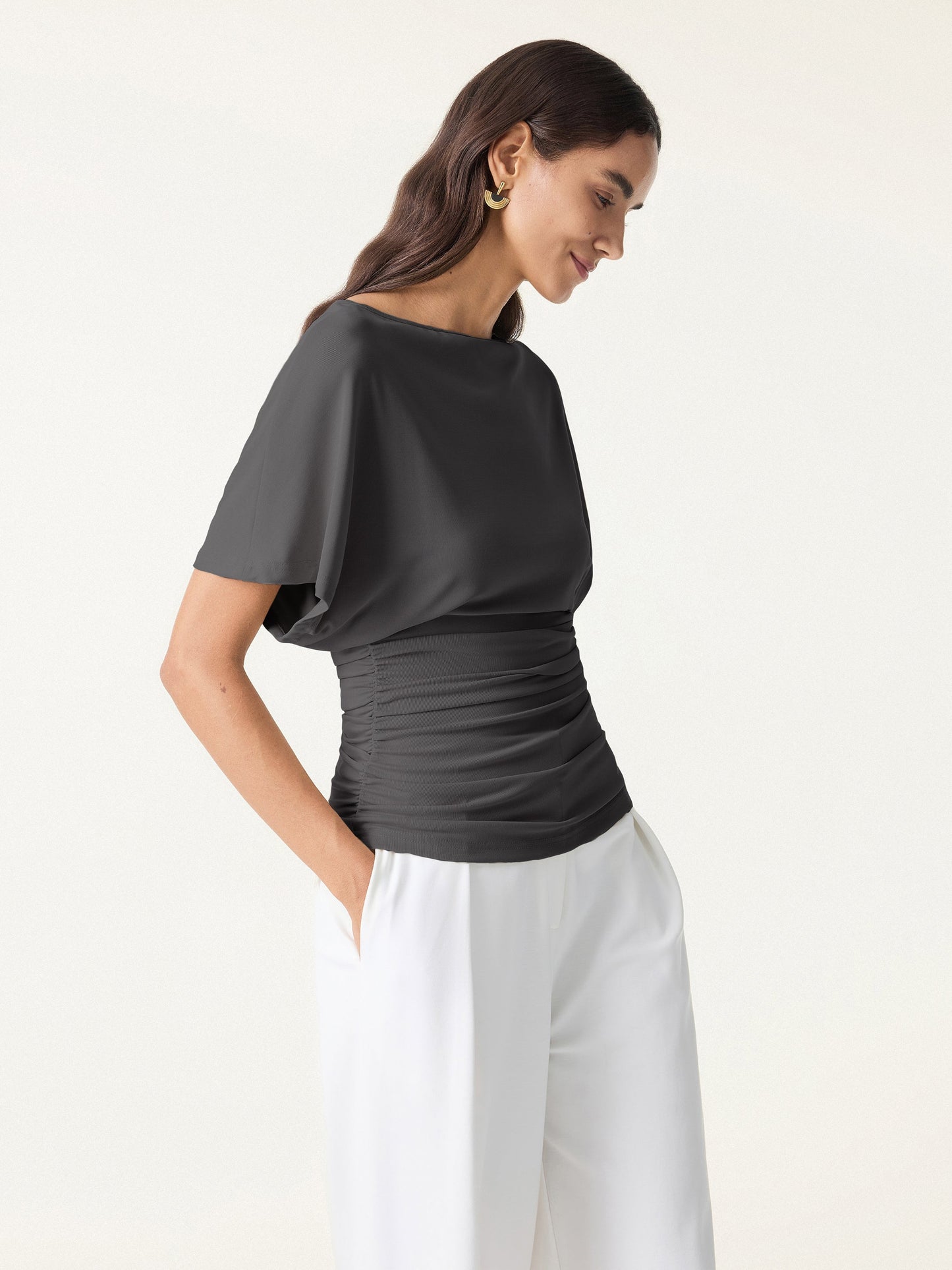 The Sienna Ruched Drape Top