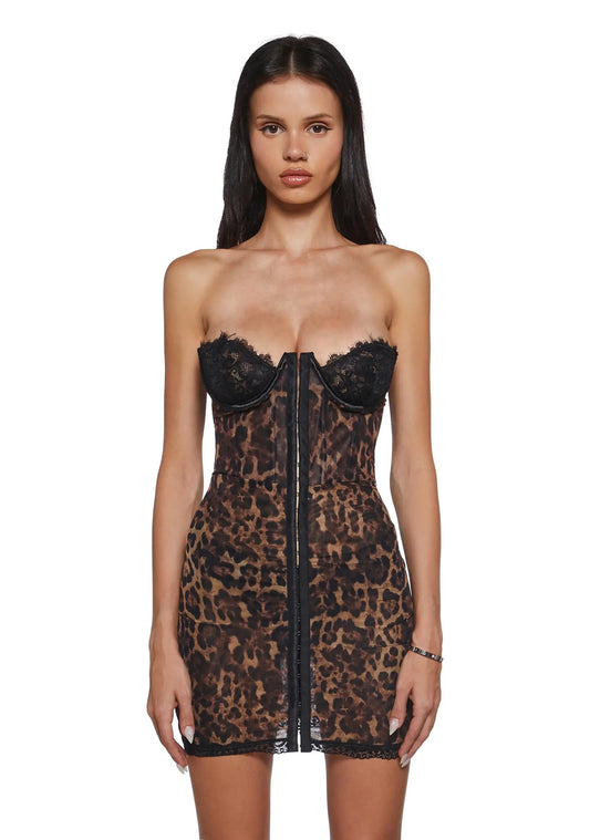 FierceLuxe™ - Leopard Corset Dress